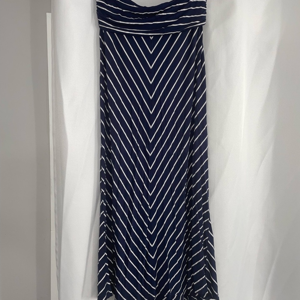 Navy and White Striped Women's Skirt